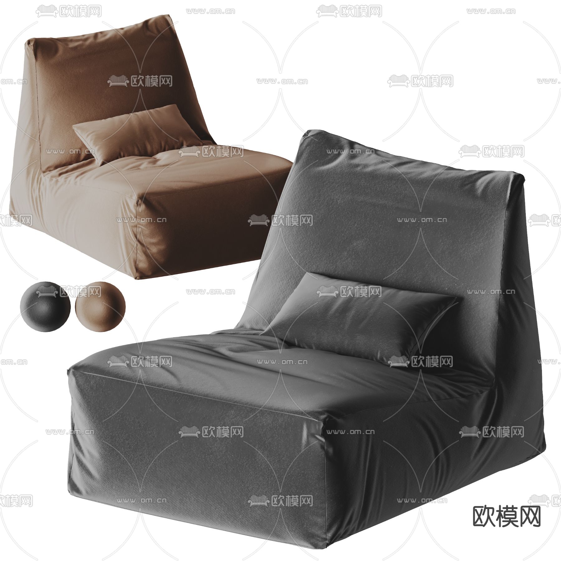 Minotti懒人沙发 单人沙发3d模型下载