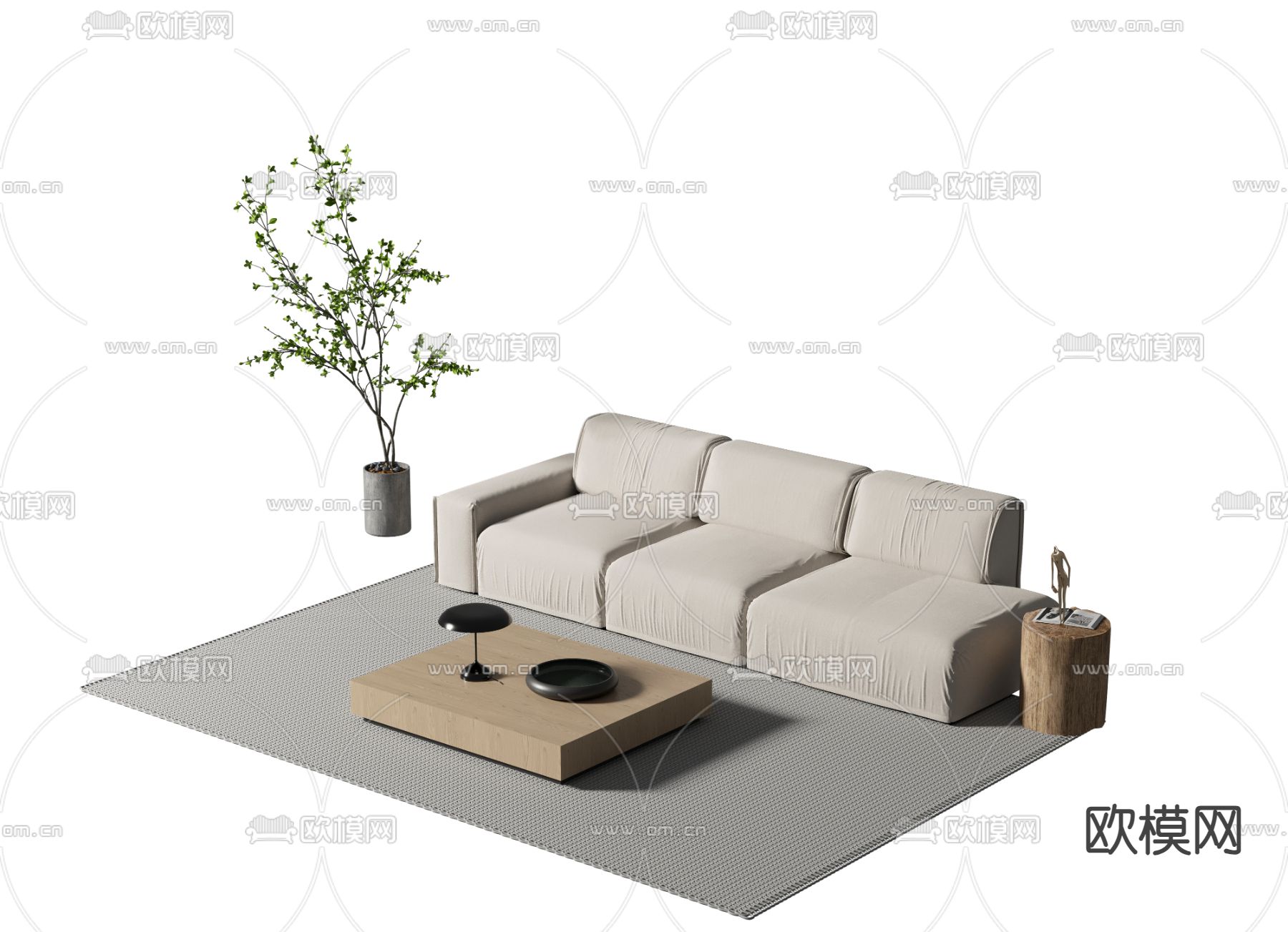 现代沙发组合3d模型下载_ID15158766_3dmax免费模型-欧模网