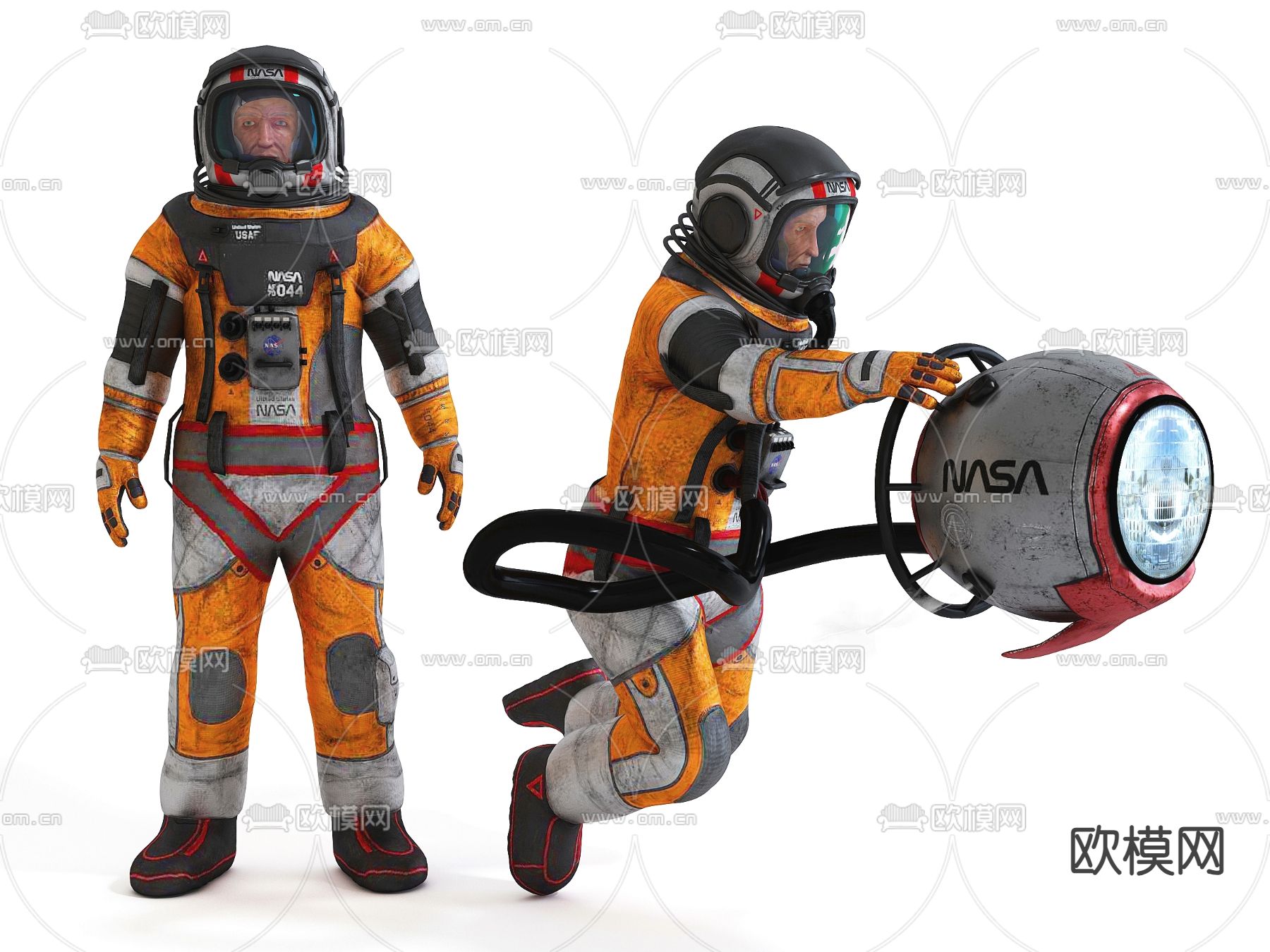 宇航员人物 太空员 航天员3d模型下载