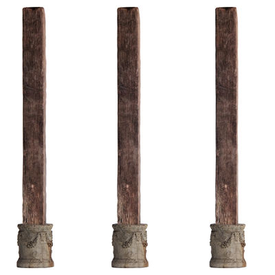  侘寂风柱子 石墩su模型 