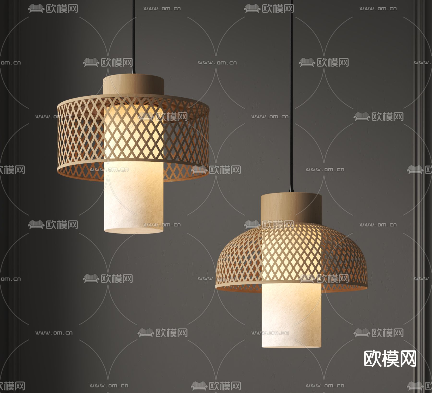 新中式吊灯 镂空吊灯3d模型下载