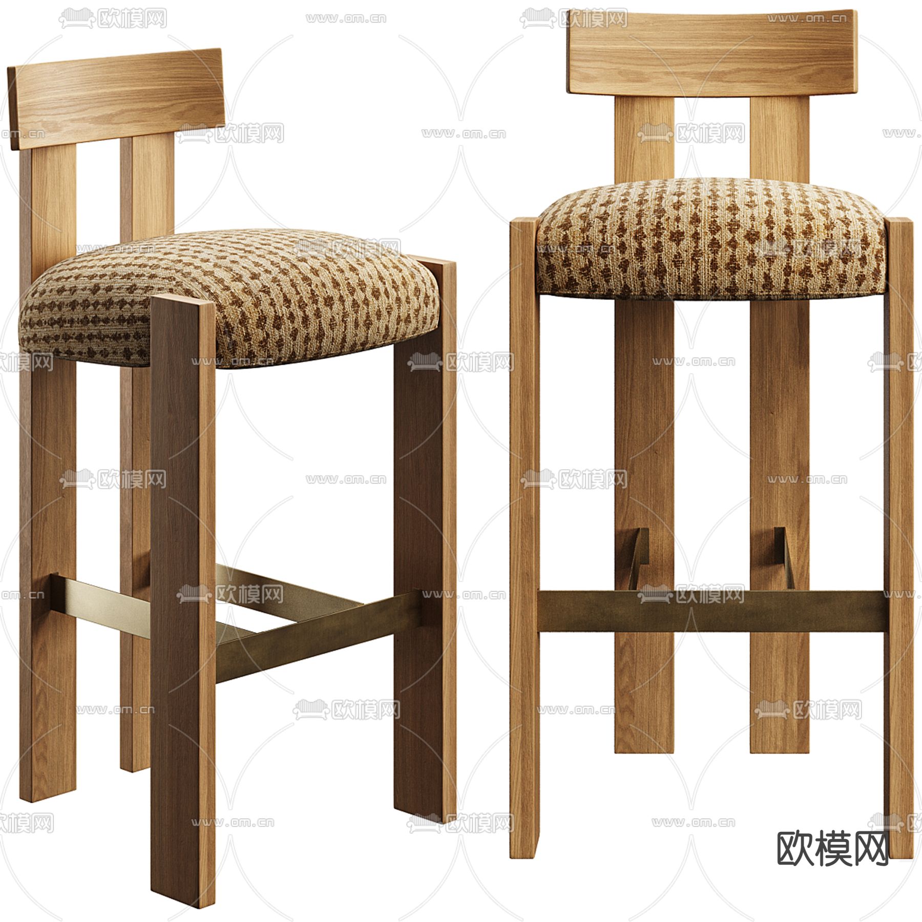 现代吧椅 吧凳 高脚凳3d模型下载（渲染图1）