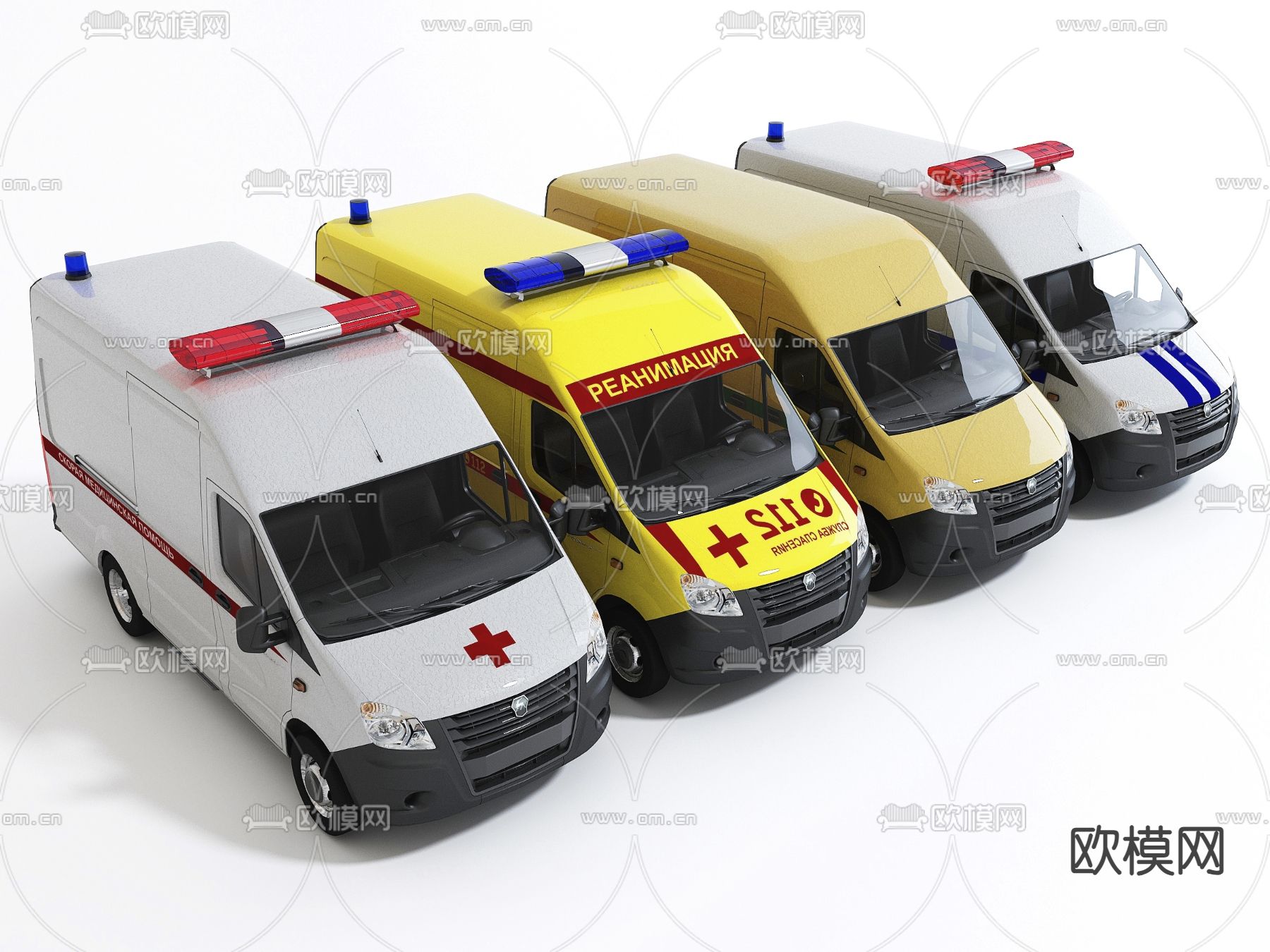 急救车 救护车 特勤车3d模型下载