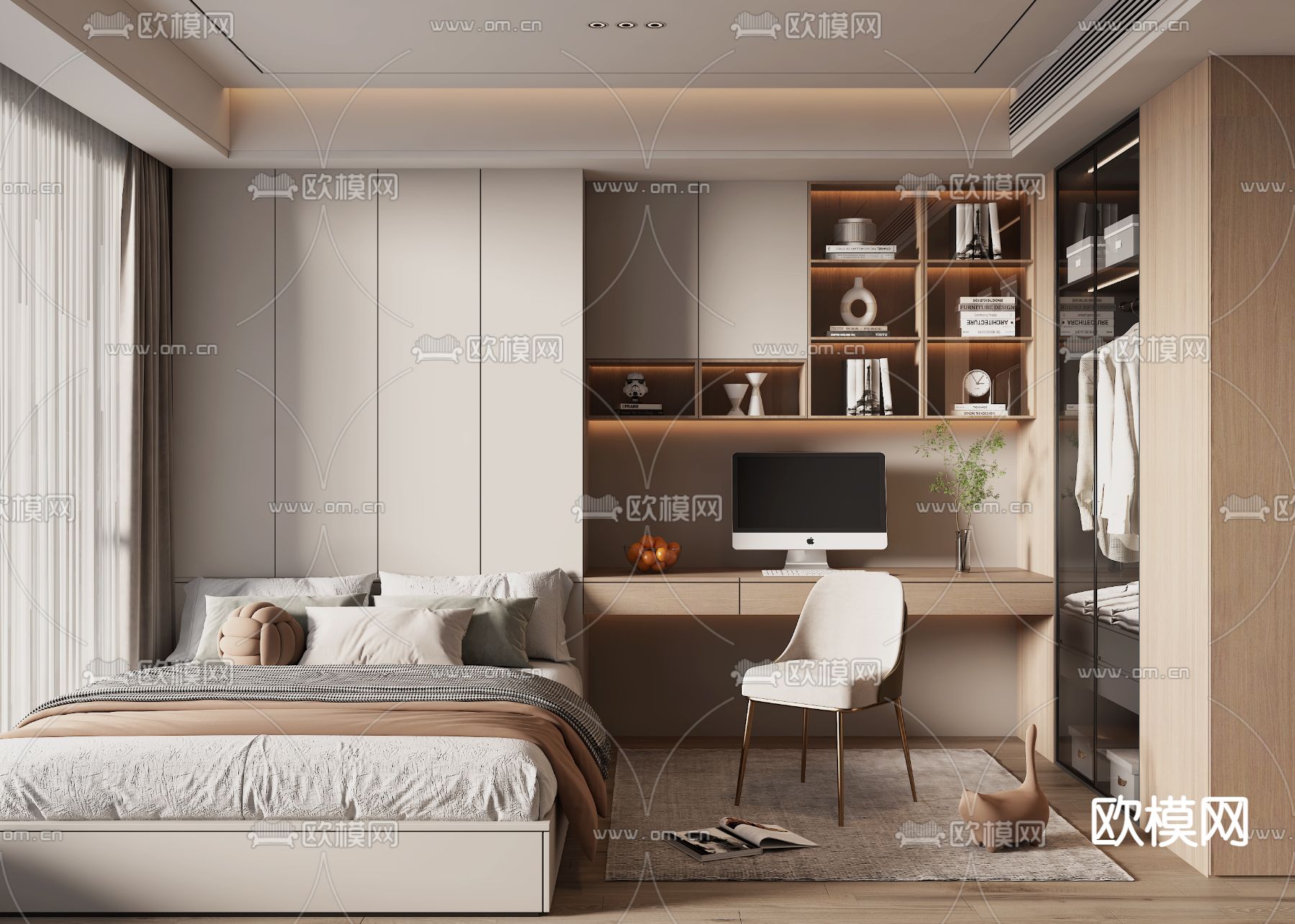 榻榻米卧室 次卧3d模型下载