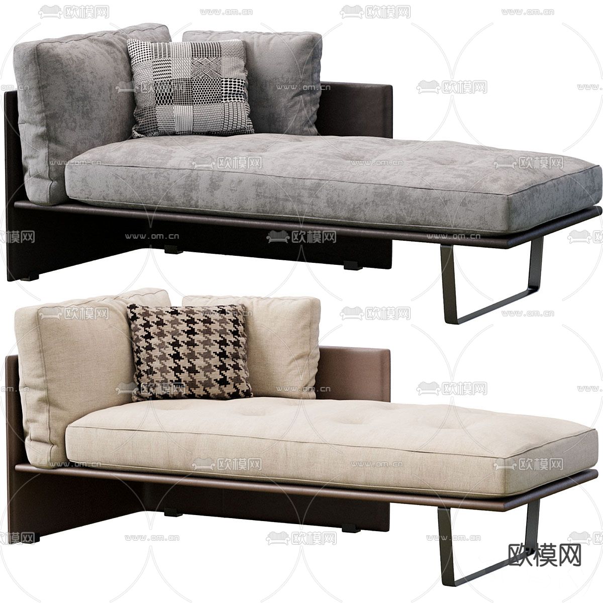 minotti贵妃椅 休闲沙发3d模型下载（渲染图1）