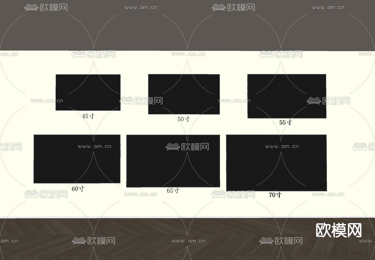 现代电视机su模型下载（渲染图1）