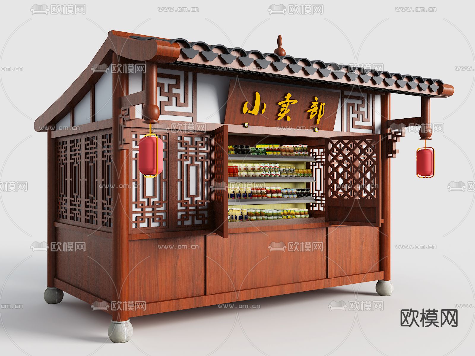 中式小卖部 售货亭3d模型下载