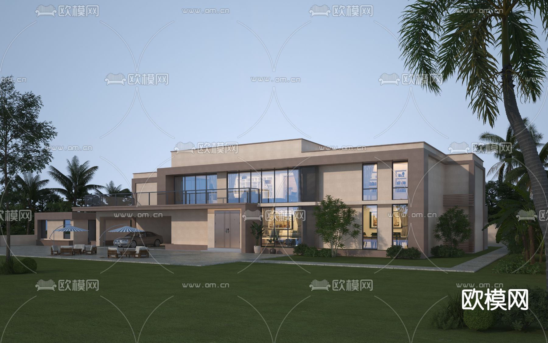 别墅外观3d模型下载