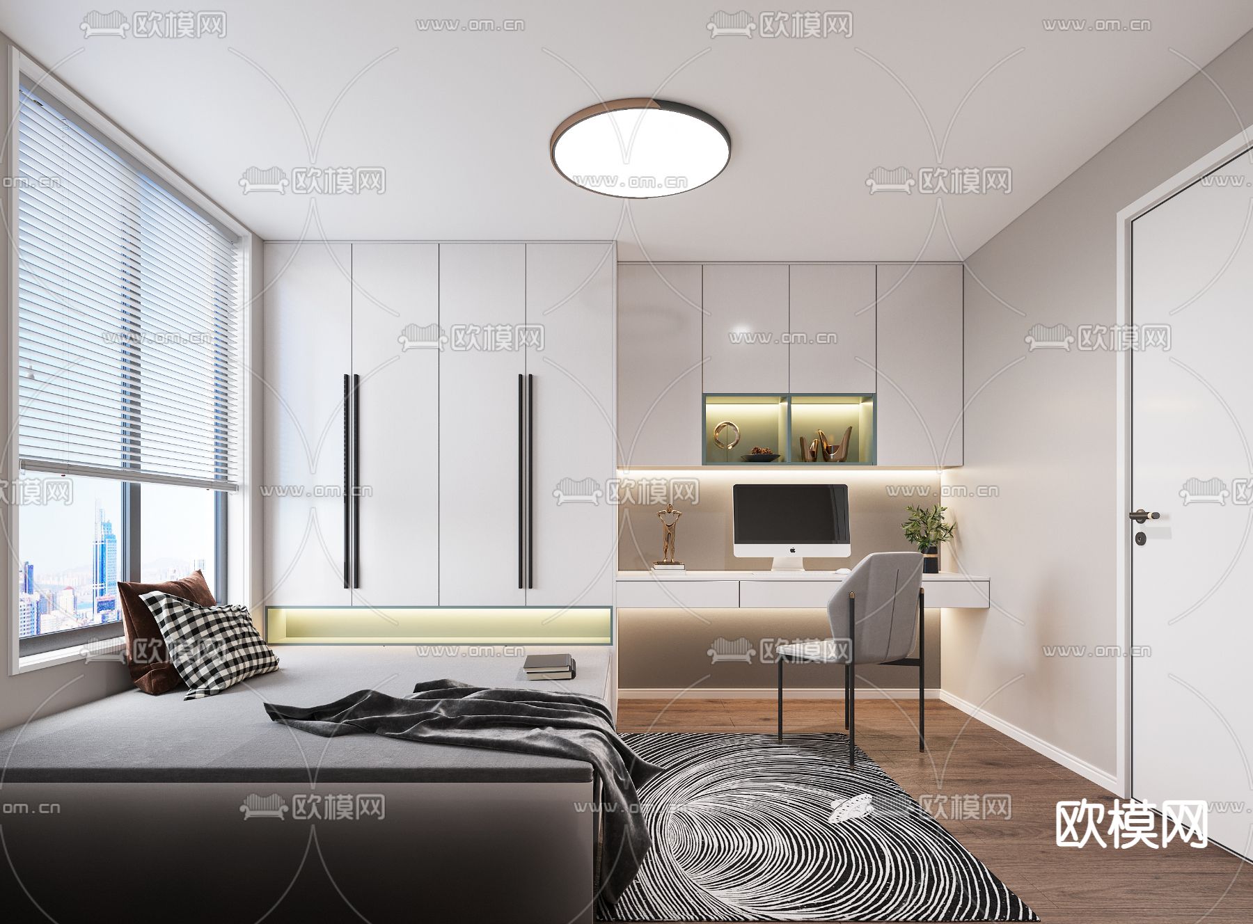 榻榻米卧室3d模型下载