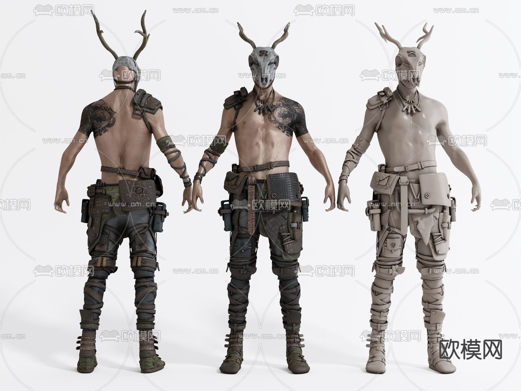 游戏角色 虚拟人物 羊头人3d模型下载