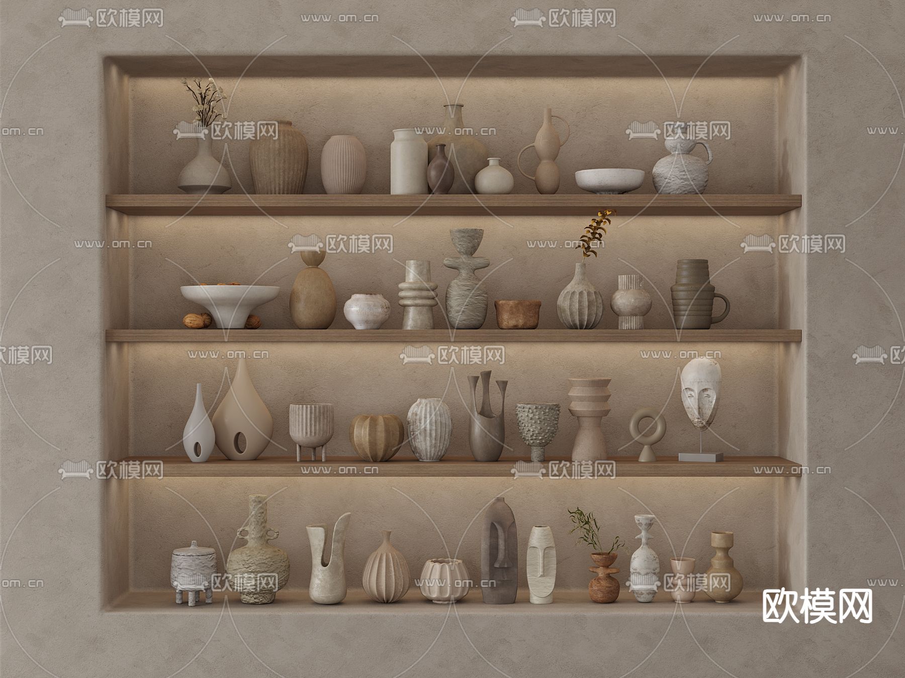 中古陶土罐子 陶瓷器皿3d模型下载