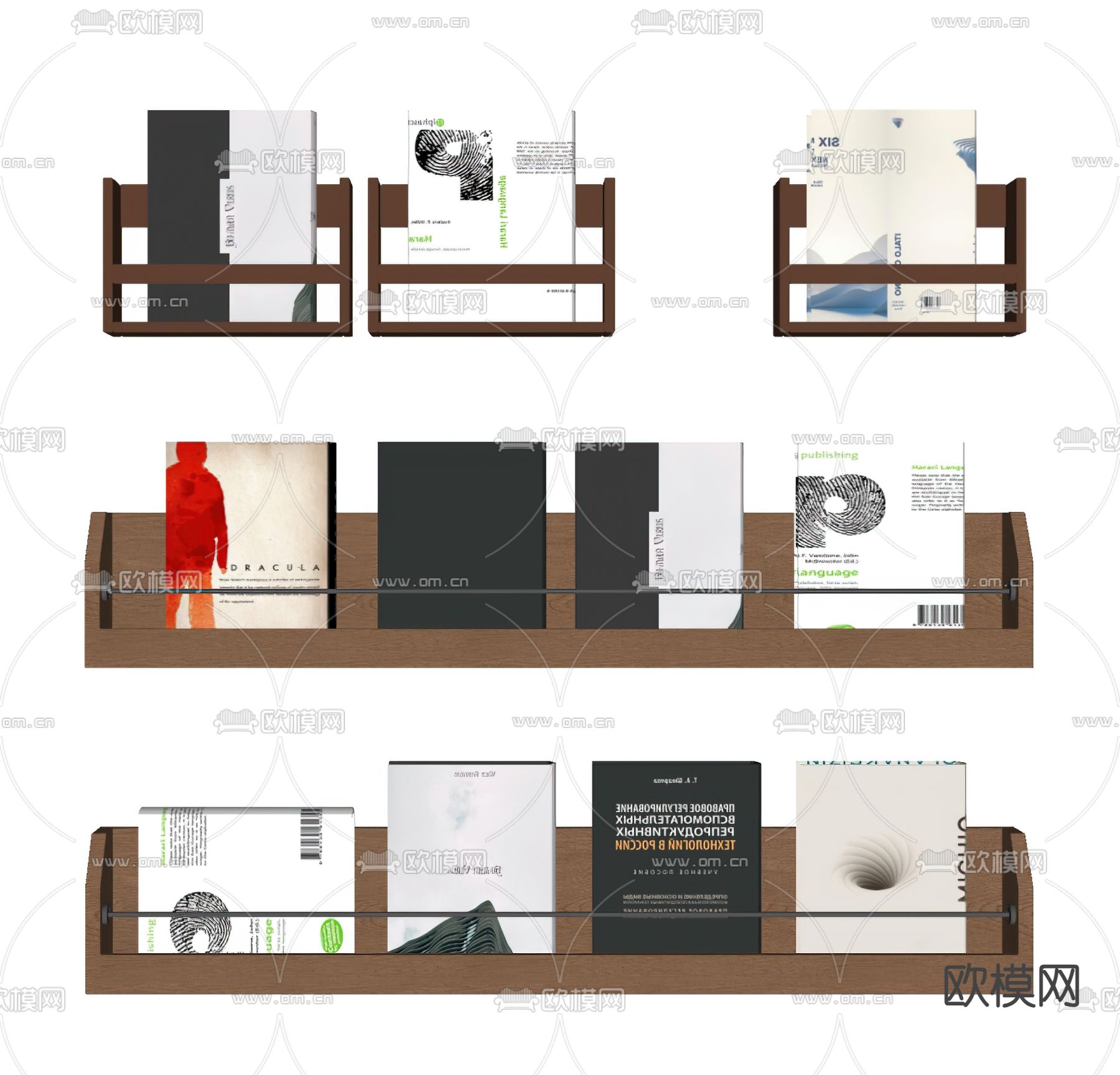 书籍 杂志 书柜 装饰架su模型下载（渲染图2）