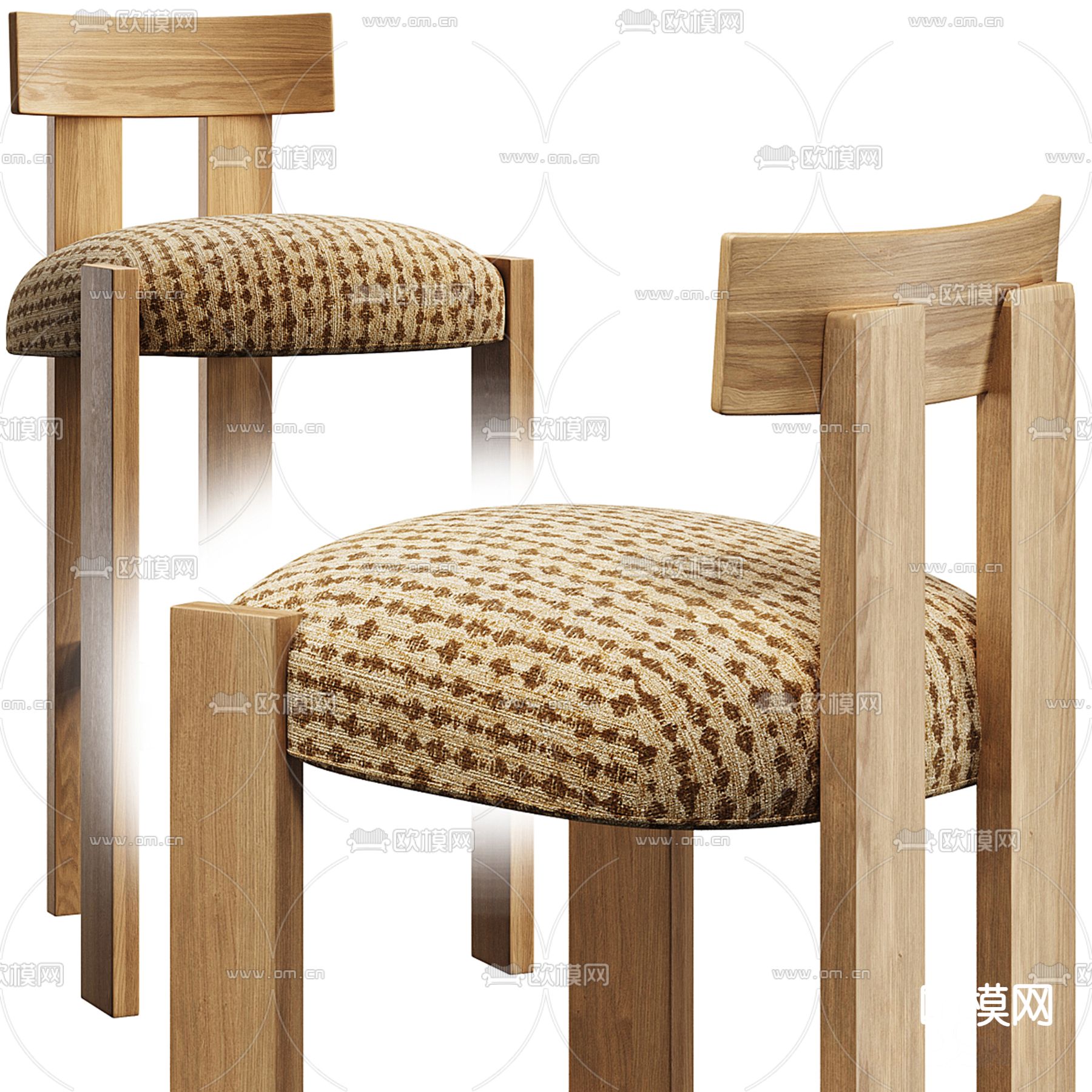 现代吧椅 吧凳 高脚凳3d模型下载（渲染图2）