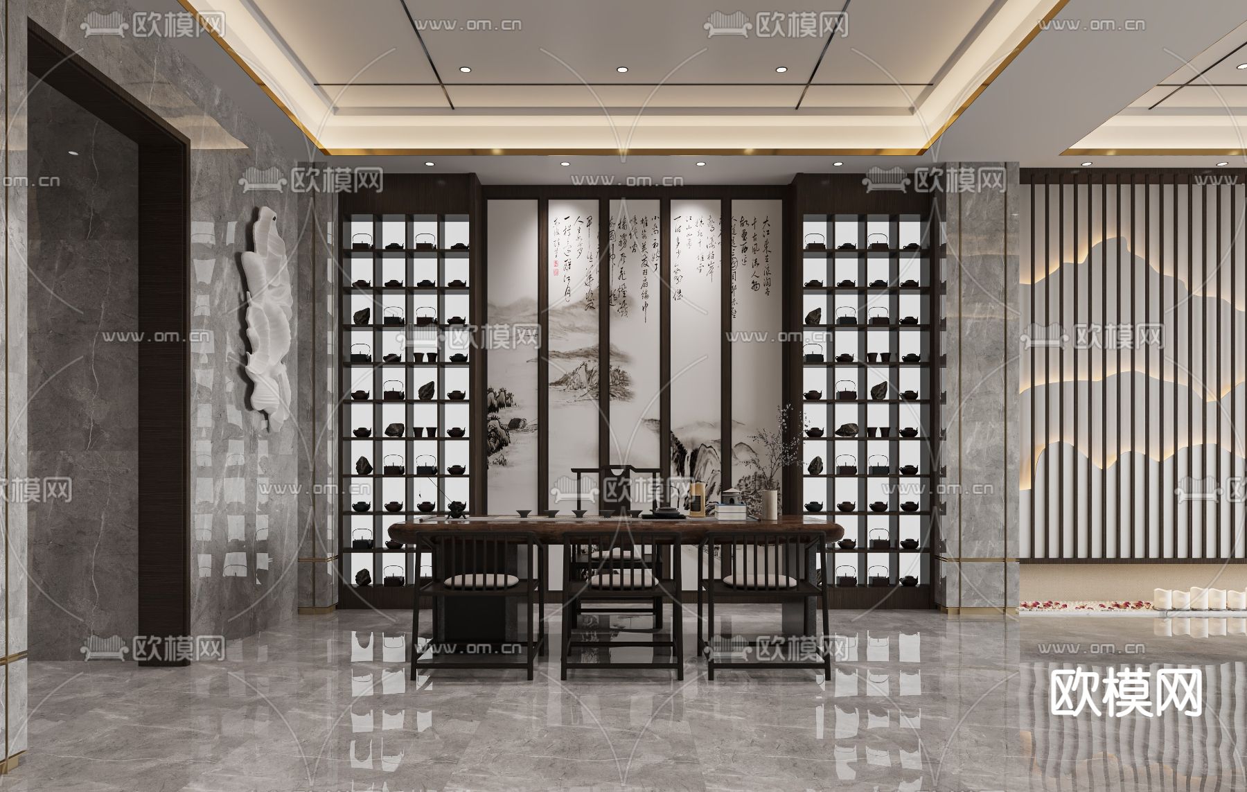 公司接待室 会客室3d模型下载（渲染图2）