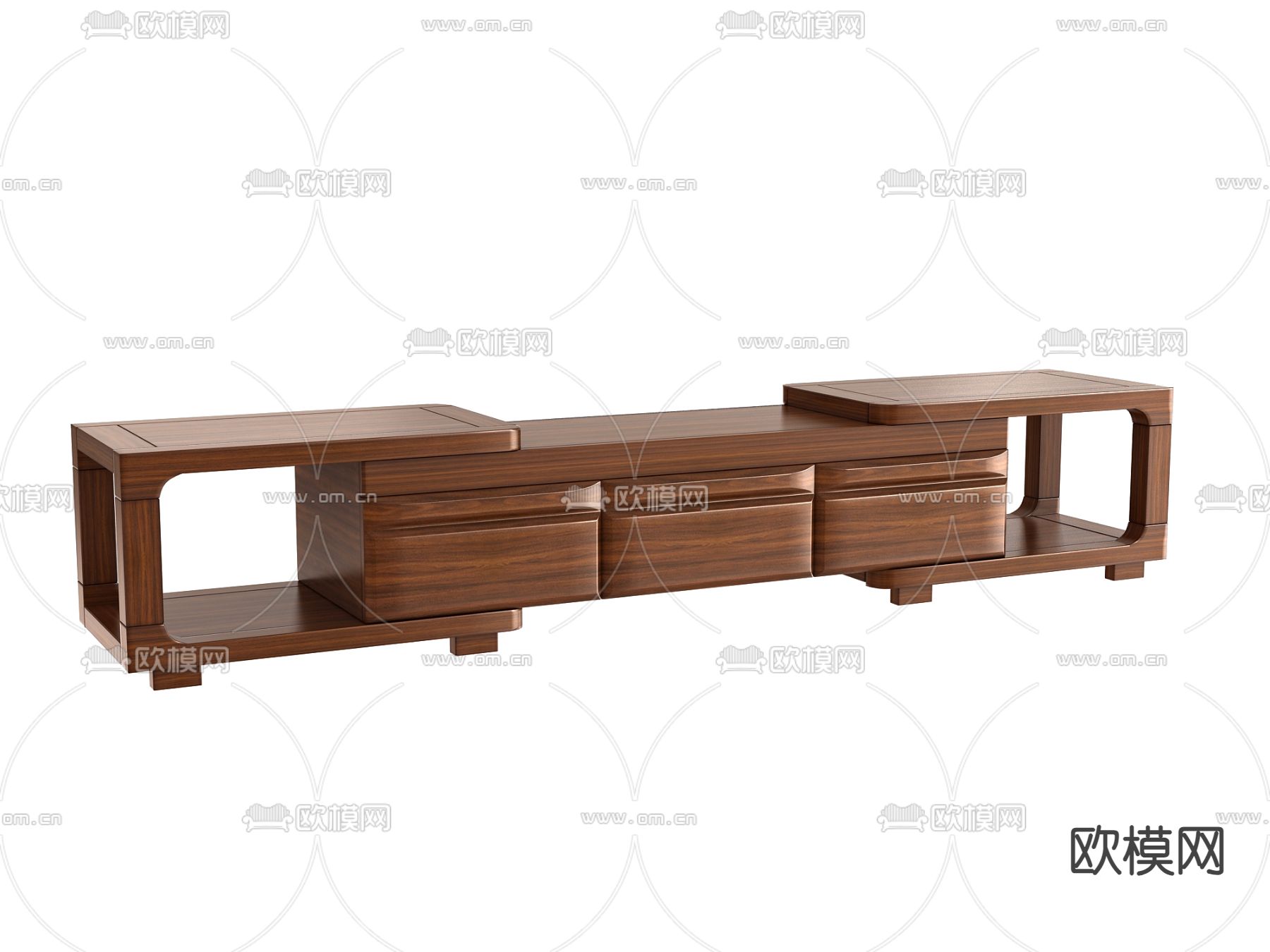 实木电视柜3d模型下载