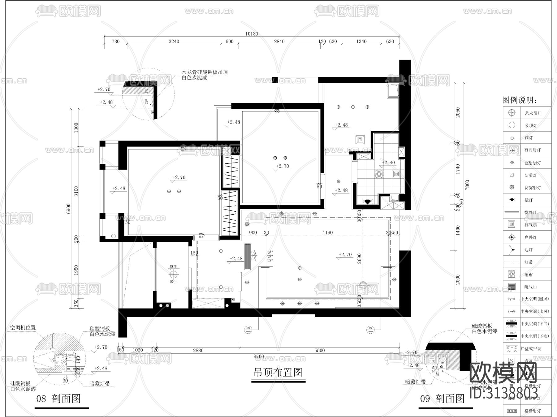 现代家装cad施工图下载（渲染图3）