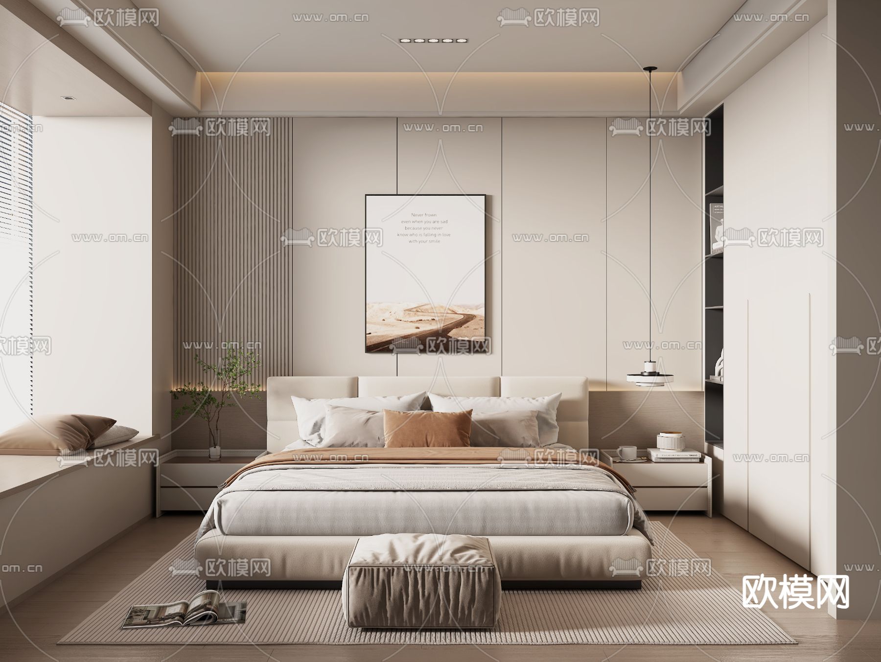 现代卧室 主卧 主人房3d模型下载