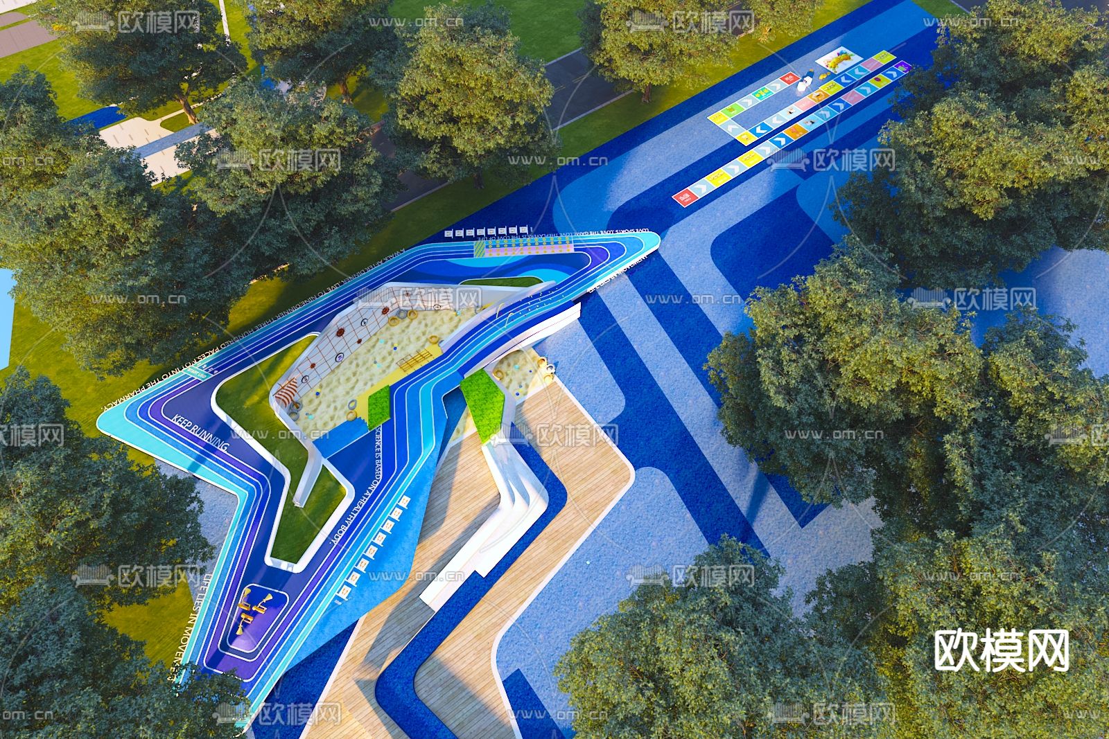 体育公园 儿童活动区3d模型下载