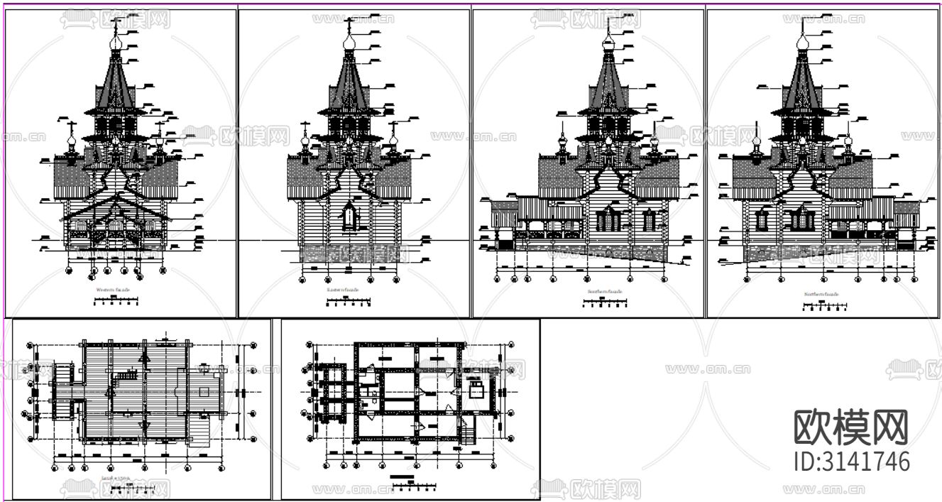 各种教堂cad大样图下载（渲染图1）