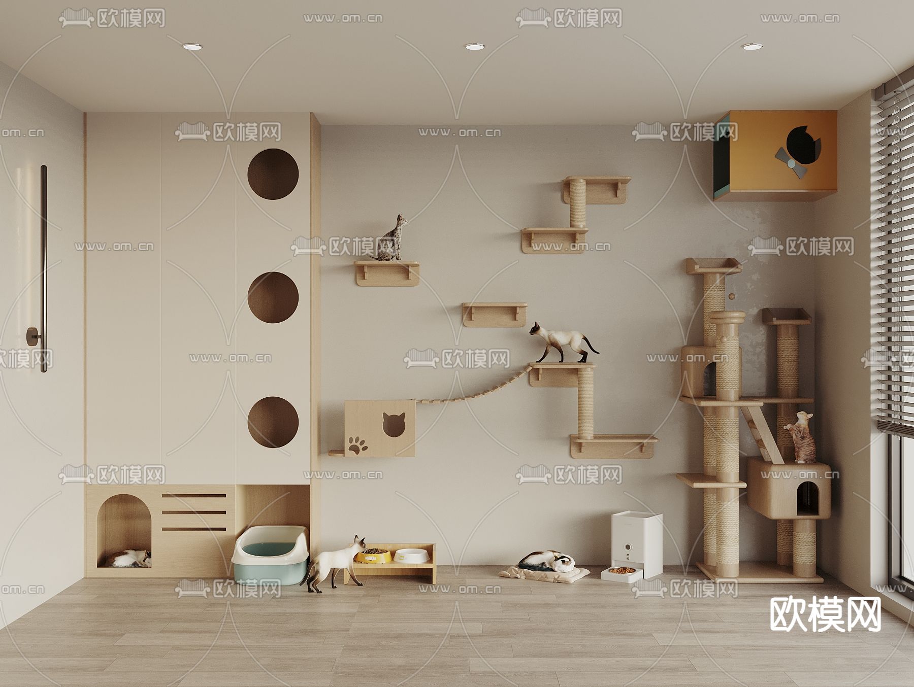 猫爬架 猫窝  宠物柜 宠物用品3d模型下载