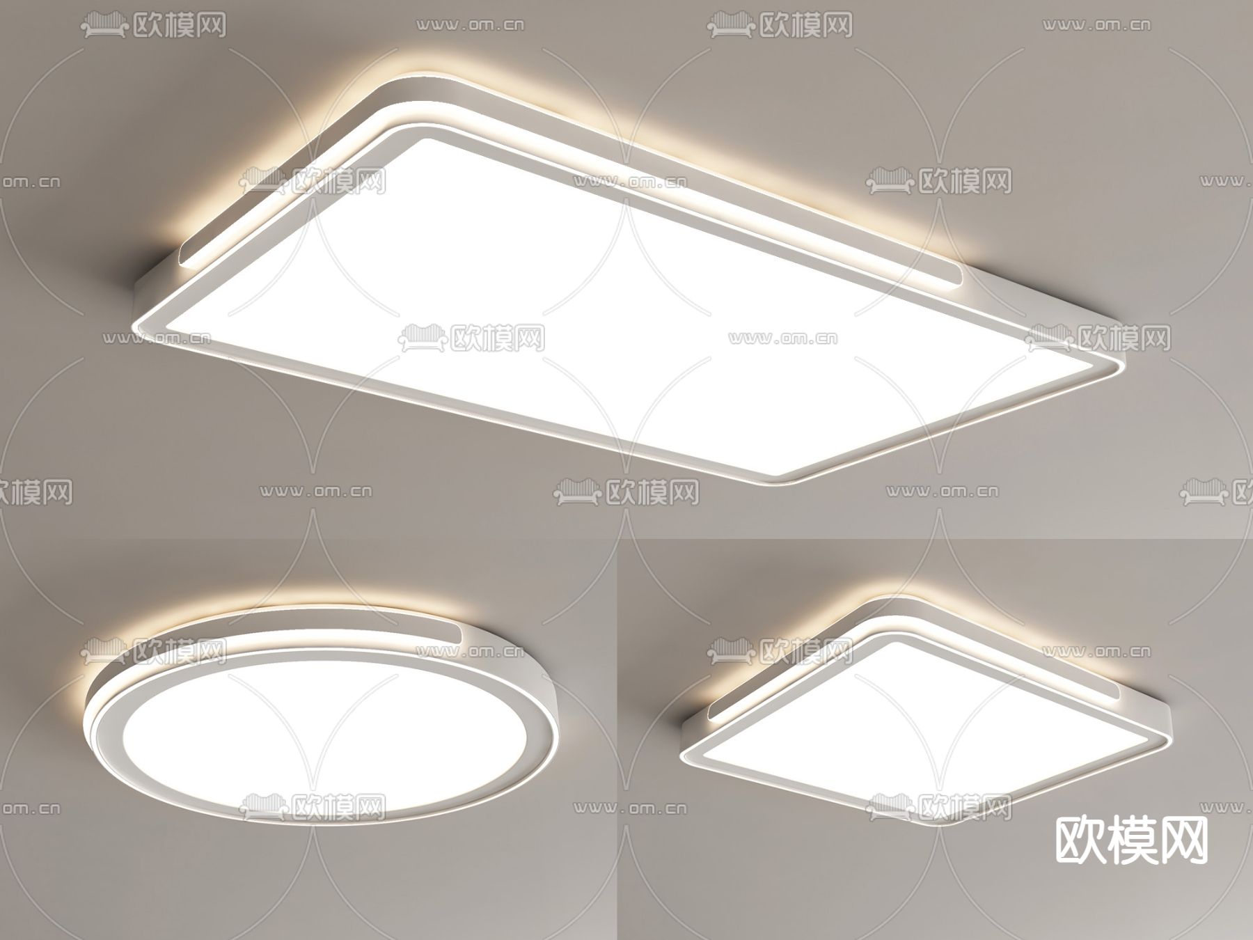 现代吸顶灯3d模型下载