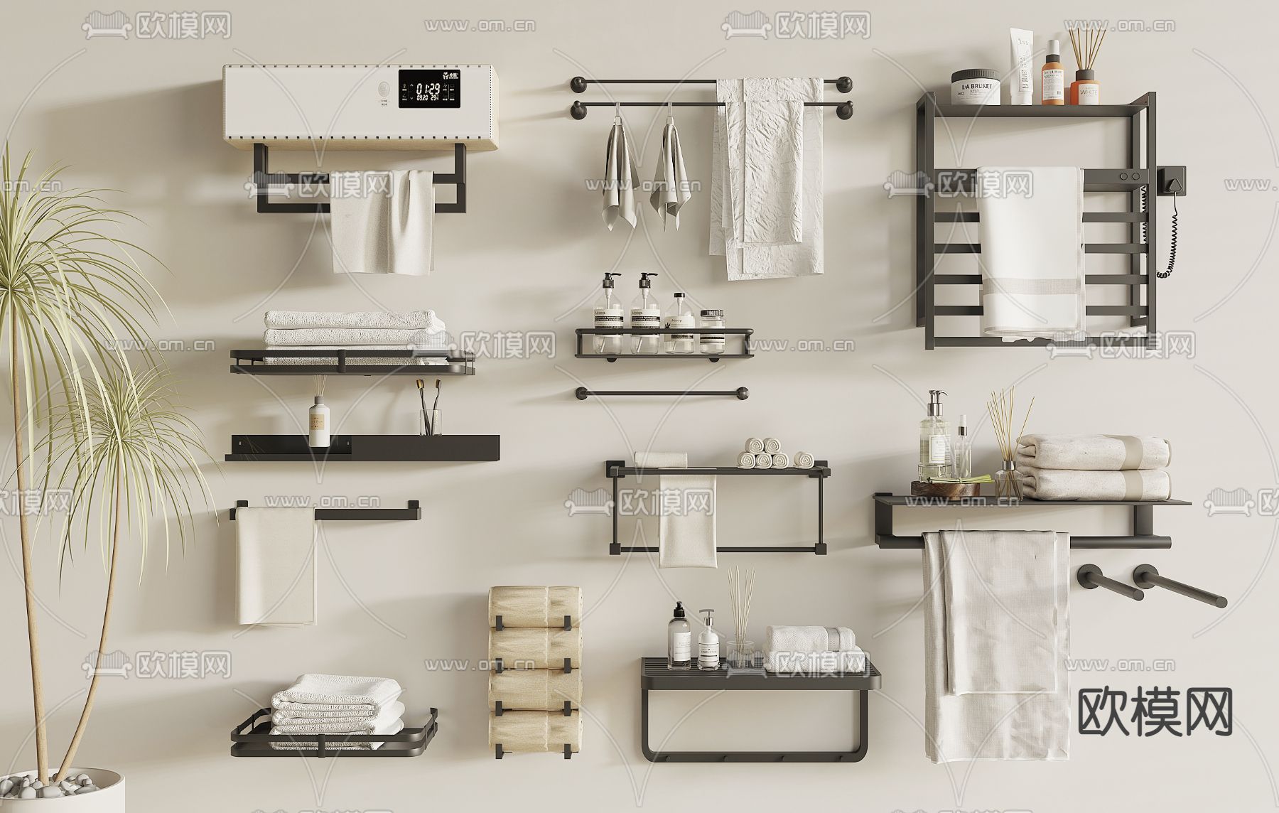 现代毛巾架3d模型下载