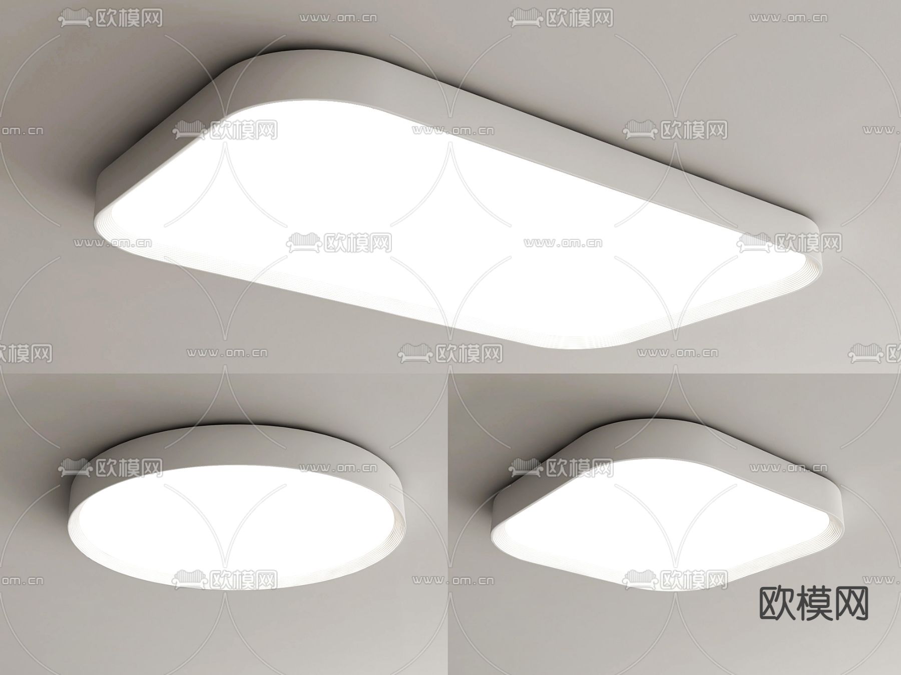 卧室吸顶灯3d模型下载