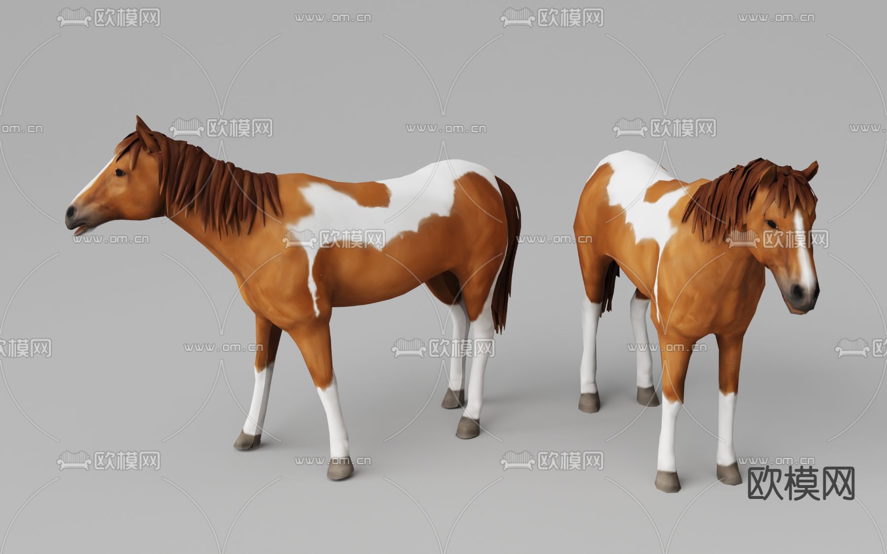 动物 马3d模型下载