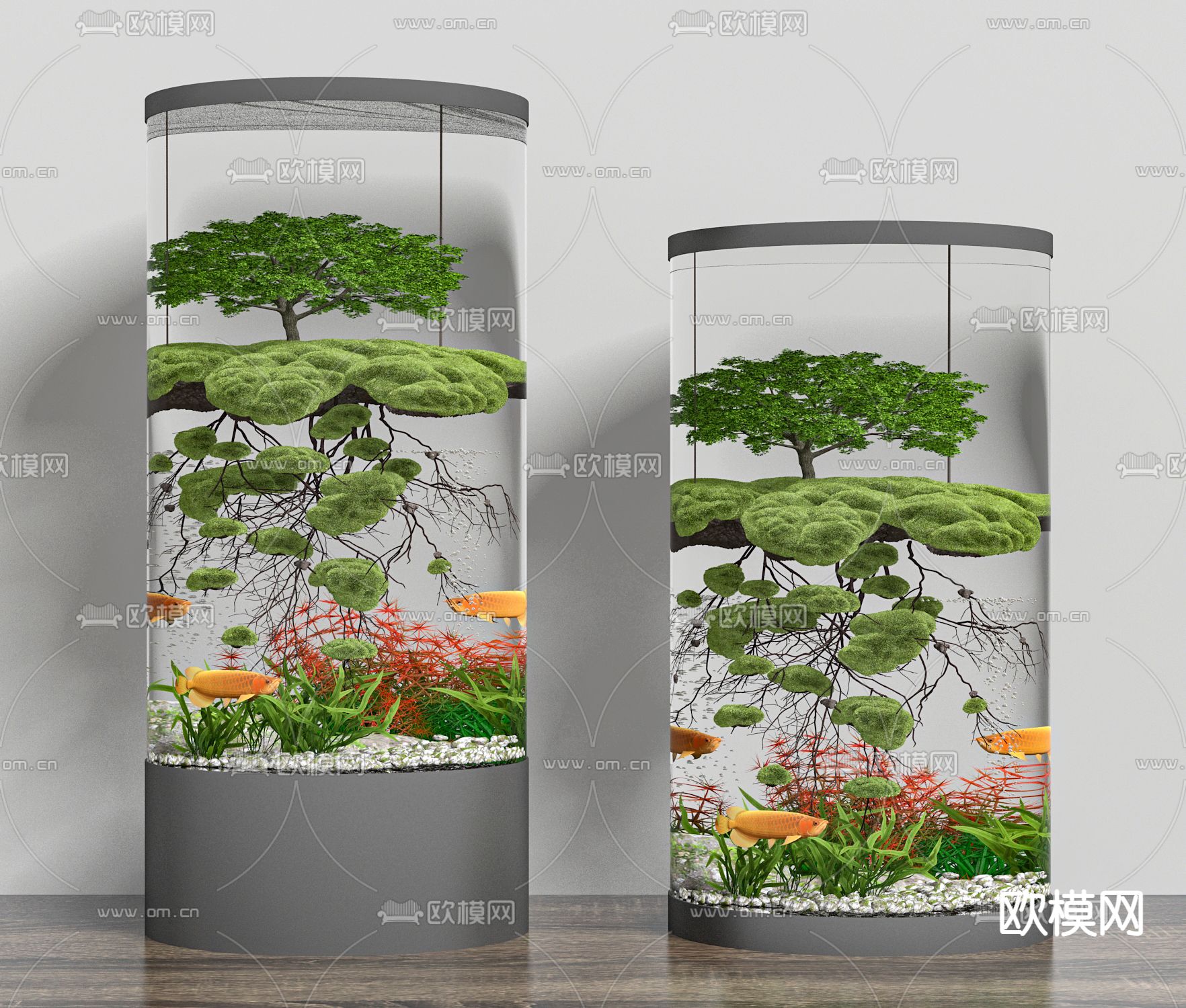 恒温鱼缸 水族3d模型下载