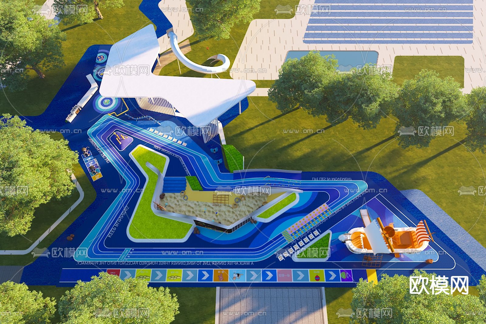 体育公园 儿童活动区3d模型下载