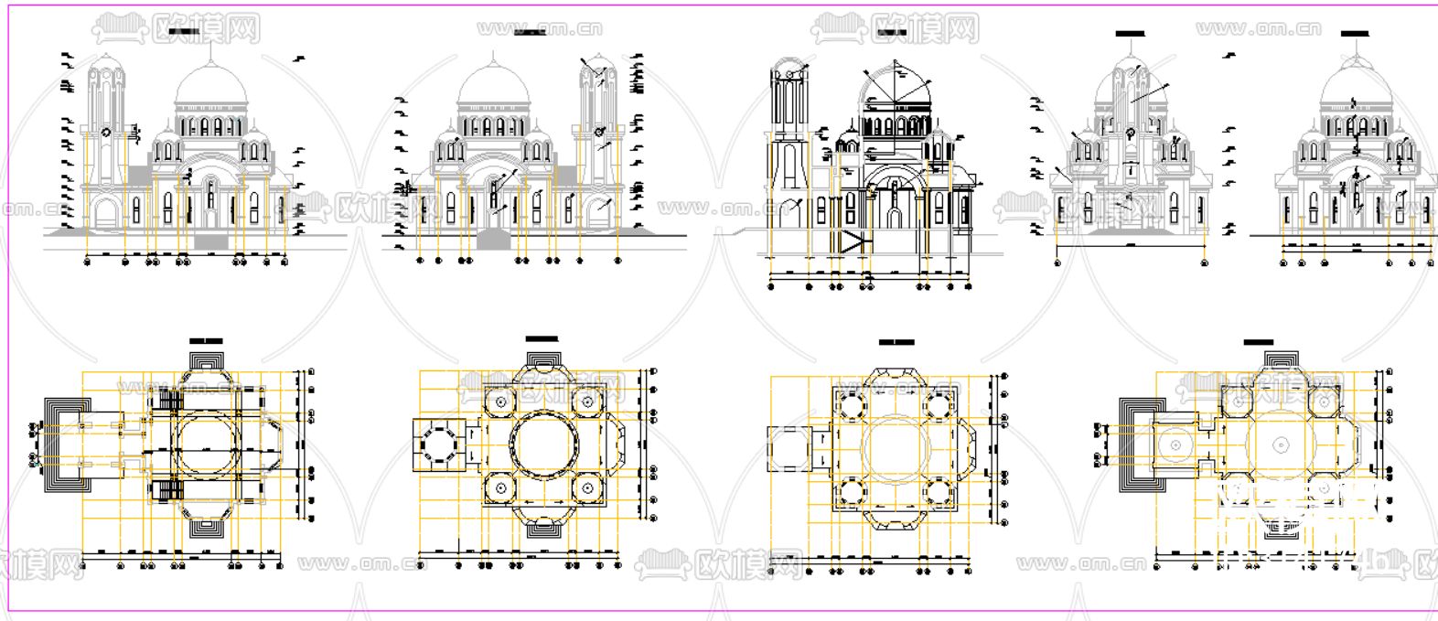 各种教堂cad大样图下载（渲染图2）