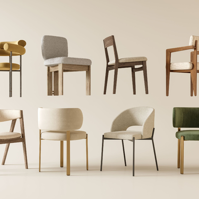 侘寂椅子 餐椅3d模型