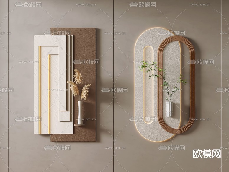 侘寂挂饰 绿植墙饰3d模型下载