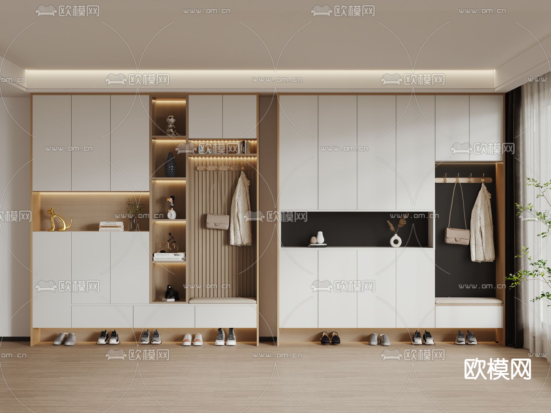 玄关鞋柜 鞋帽柜3d模型下载