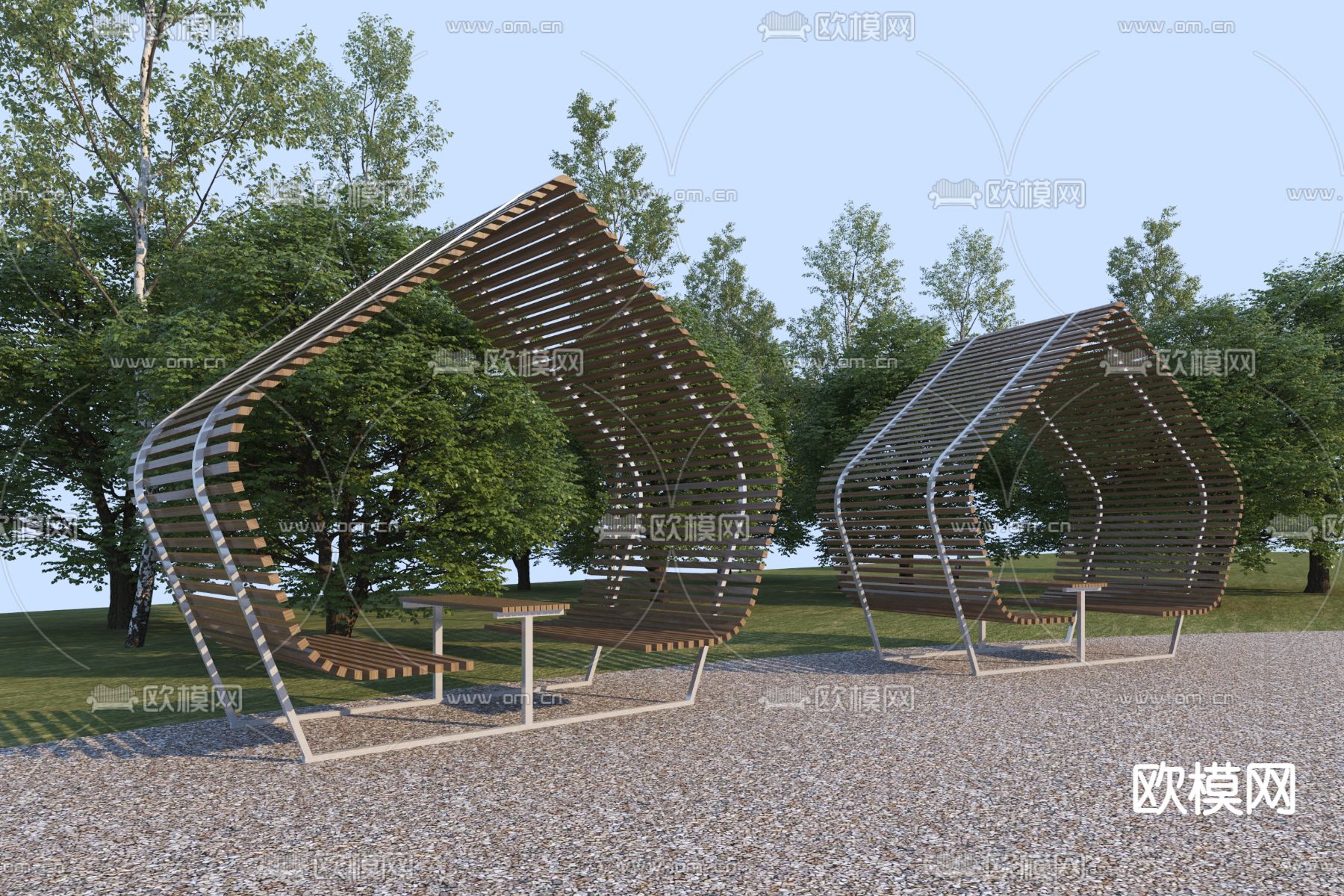 户外椅 公共椅 异形椅 景观座椅3d模型下载