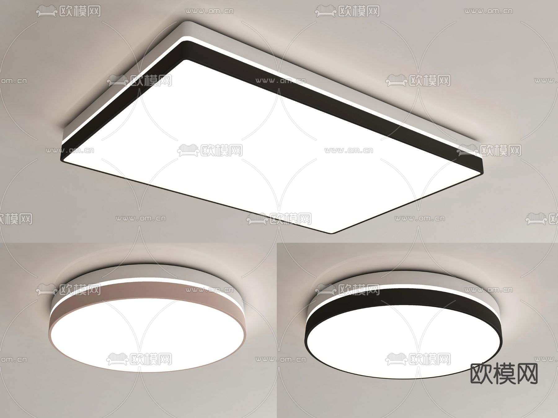 现代吸顶灯 卧室灯3d模型下载