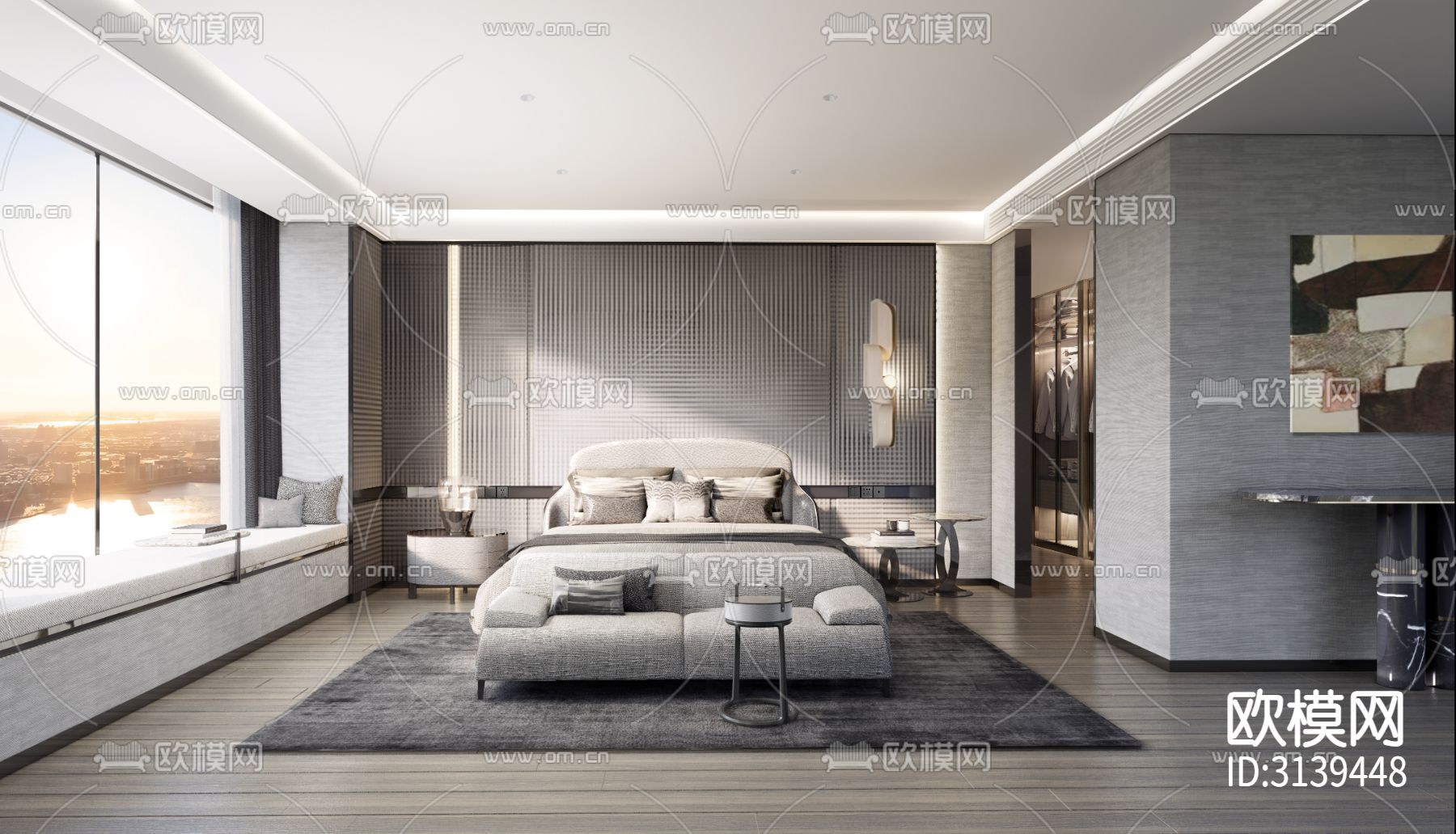 【WJID维几·黄全】长沙旭辉铂悦湘江350㎡精装修CAD施工图下载（渲染图4）