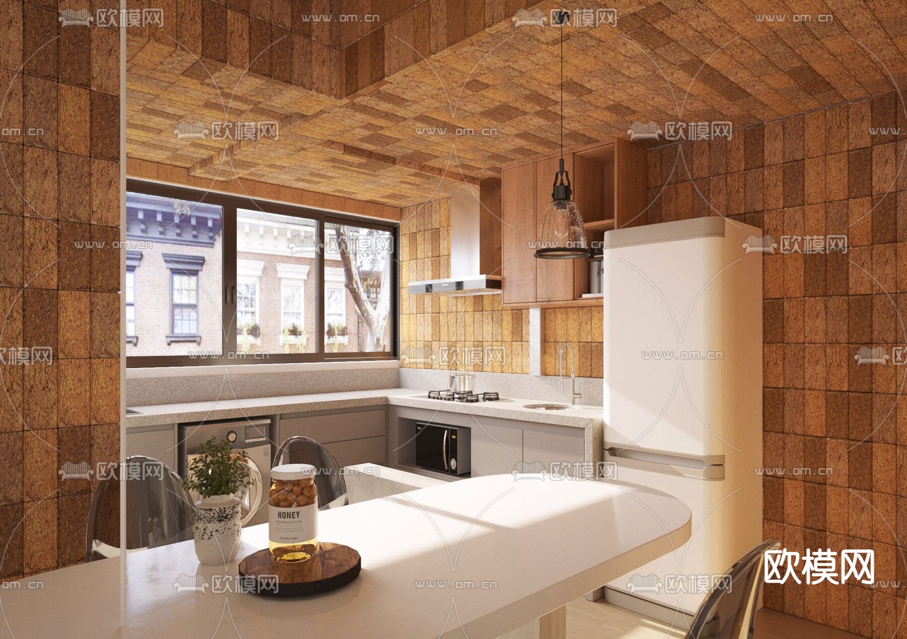 现代公寓 客餐厅3d模型下载（渲染图2）