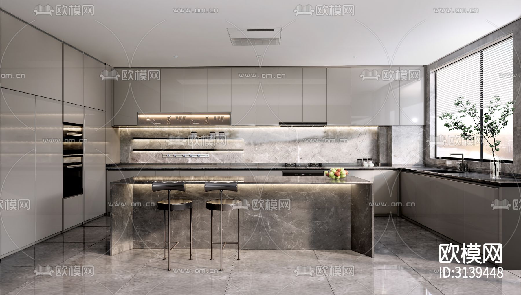 【WJID维几·黄全】长沙旭辉铂悦湘江350㎡精装修CAD施工图下载（渲染图5）