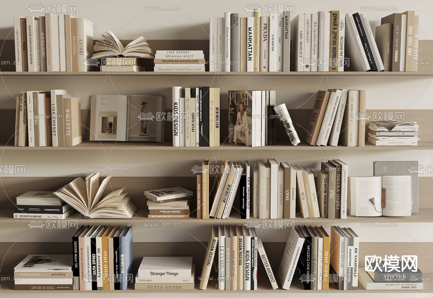 现代书本 书籍3d模型下载