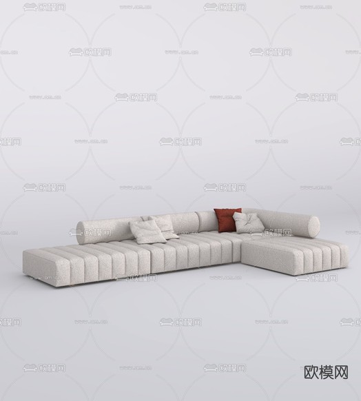 多人沙发 转角沙发3d模型下载