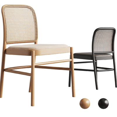 藤编椅子 餐椅3d模型