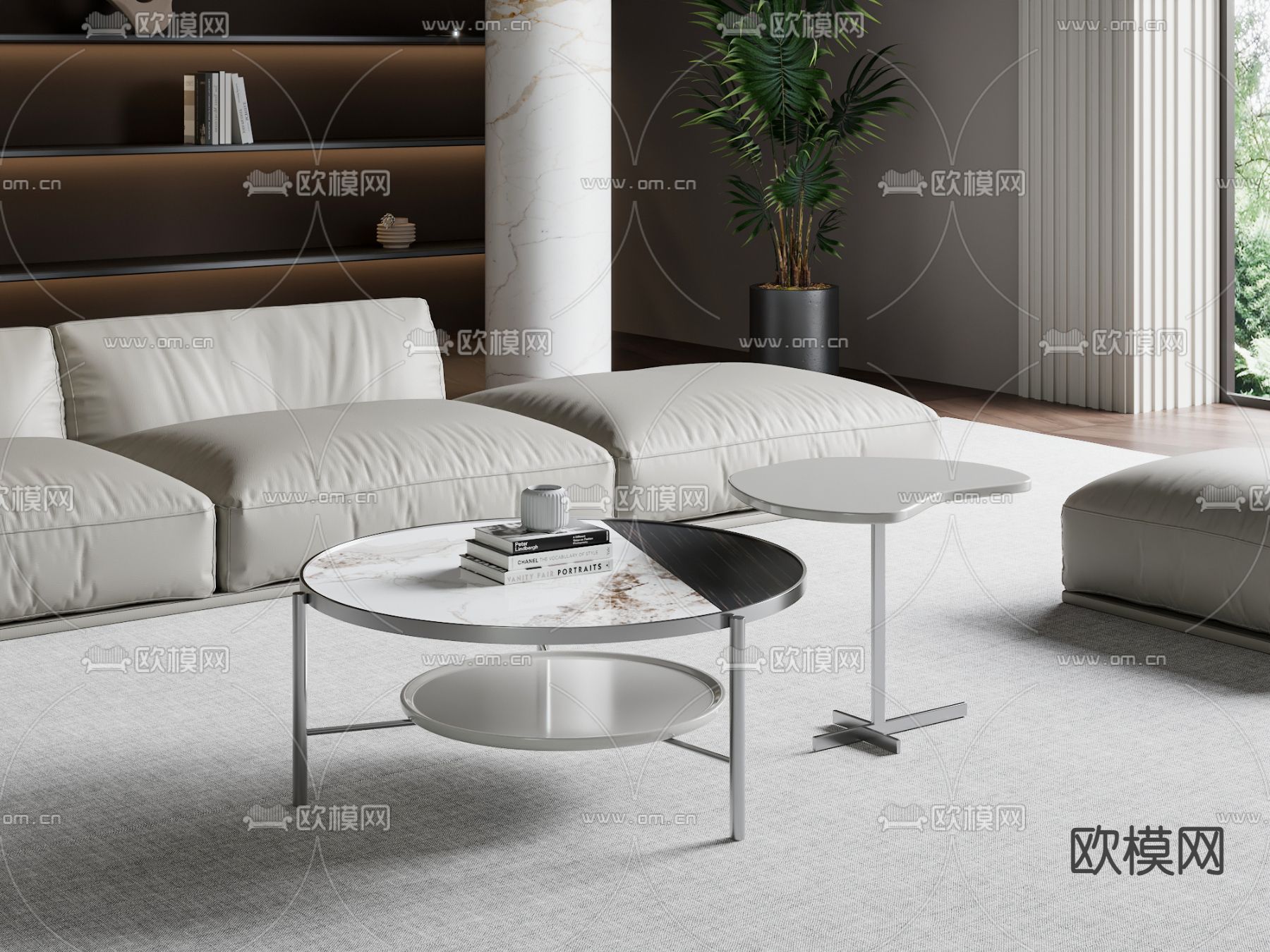 子母茶几3d模型下载