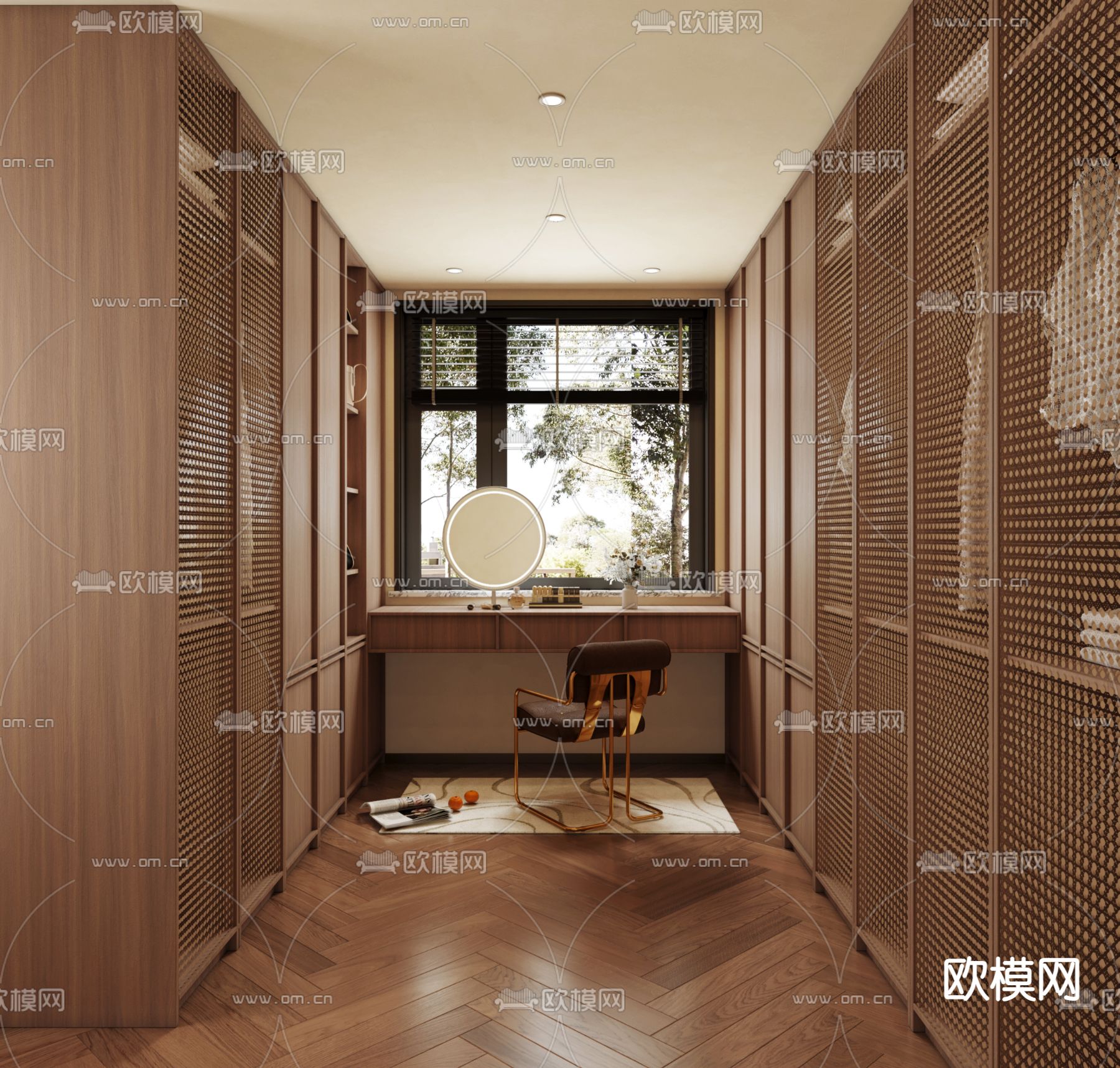 侘寂风衣帽间3d模型下载