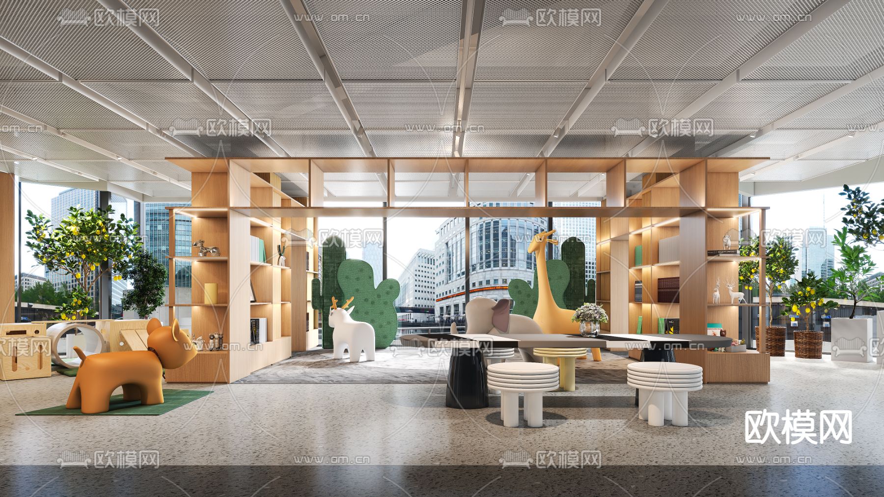 室内游乐园  儿童阅读区 幼童玩乐区3d模型下载