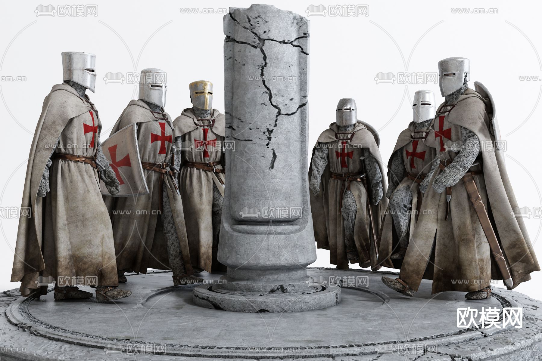 虚拟人物 游戏人物 十字军3d模型下载