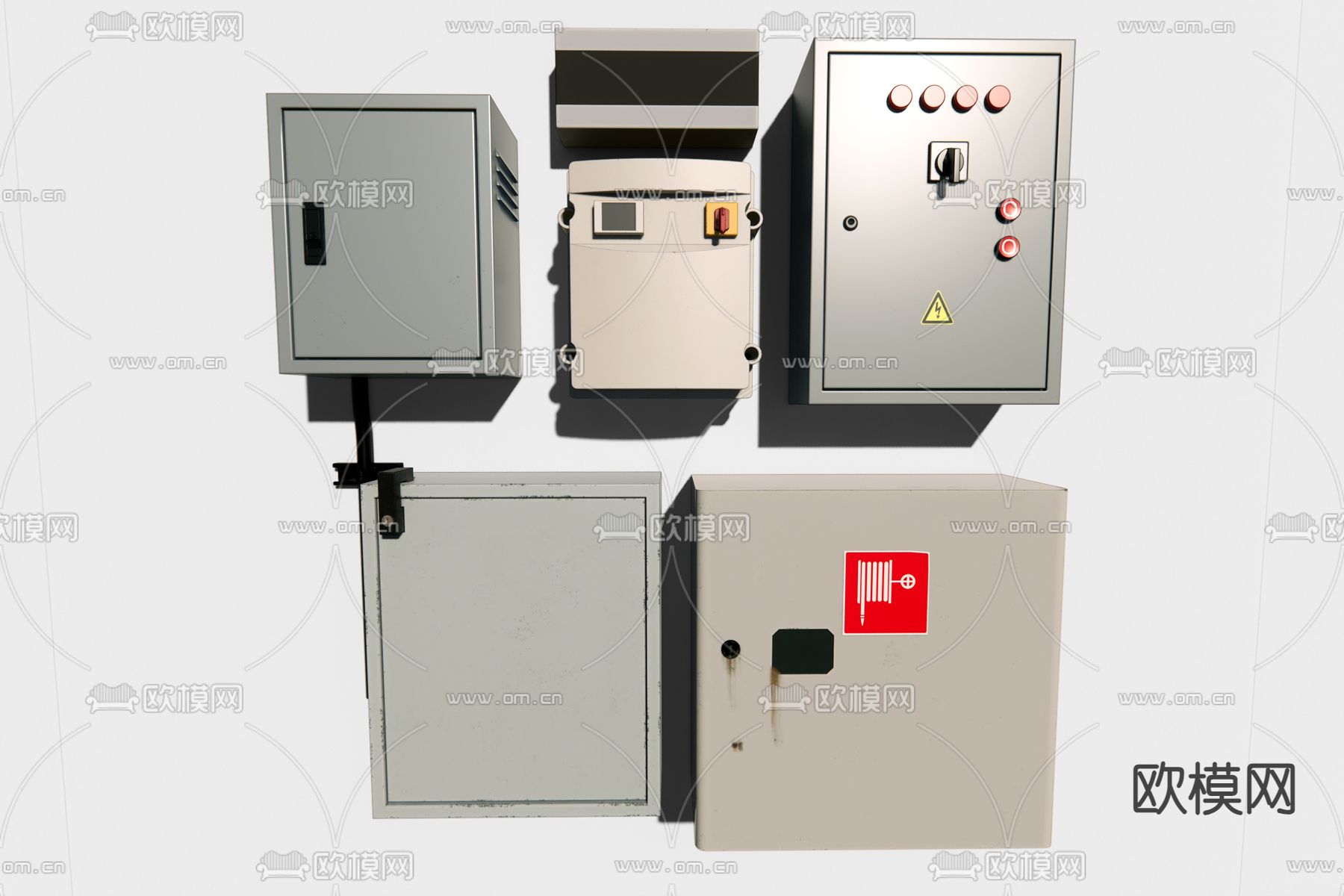 配电箱 配电柜 配电房 变电柜su模型下载（渲染图4）
