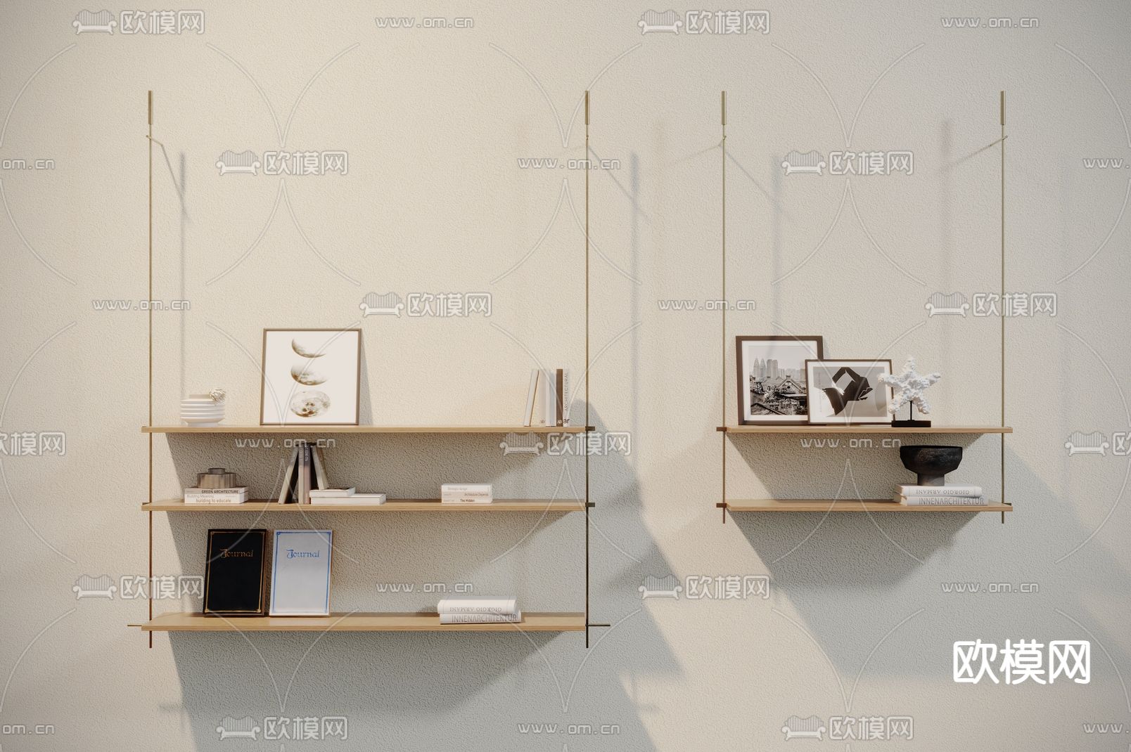 隔板书架 置物架su模型下载（渲染图4）