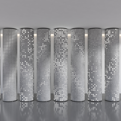  透光混凝士柱 发光混凝土柱su模型 