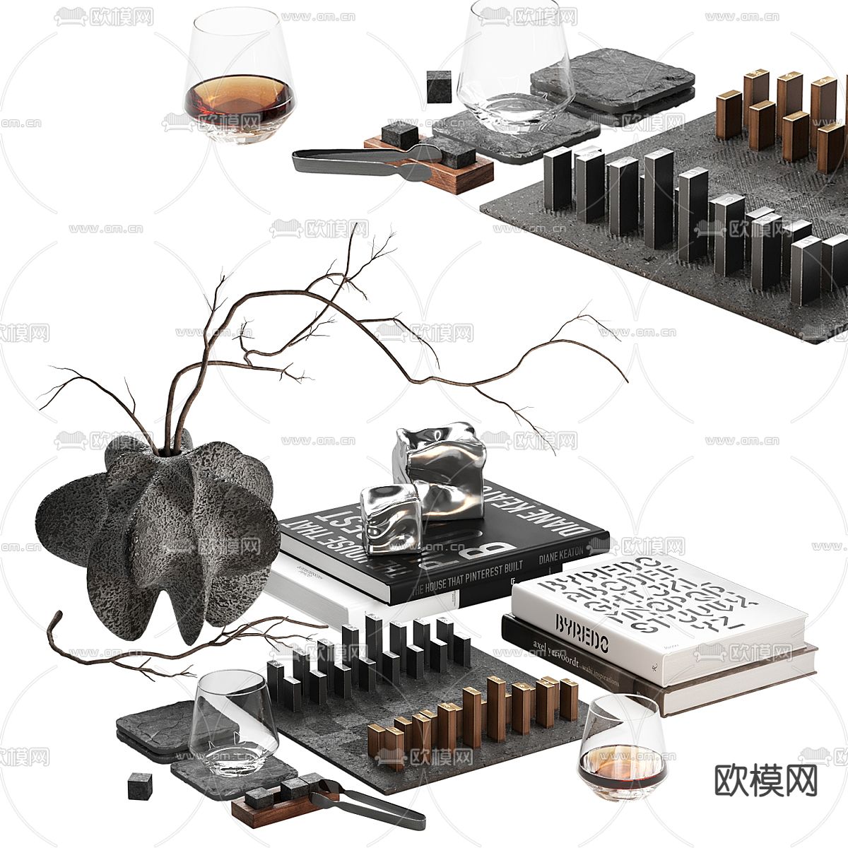 桌面饰品摆件 书桌摆件3d模型下载（渲染图1）